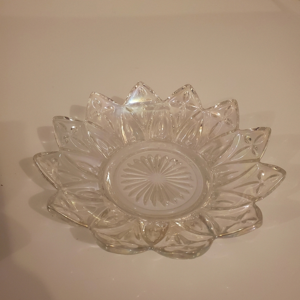 Vintage Glass Iridecent Jewelry Tray